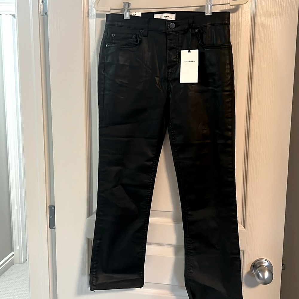 NWT Zara bootcut coated pants